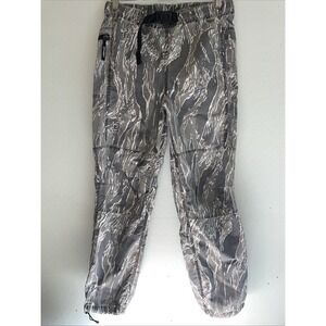 Stussy Highland Pant Tiger Camo Print Built In Web Belt Drawcord Hem Utility S